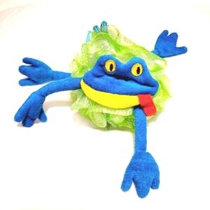 Razz Kids Plush Frankie Von Frog Net Bath Sponge Baby Bath Time